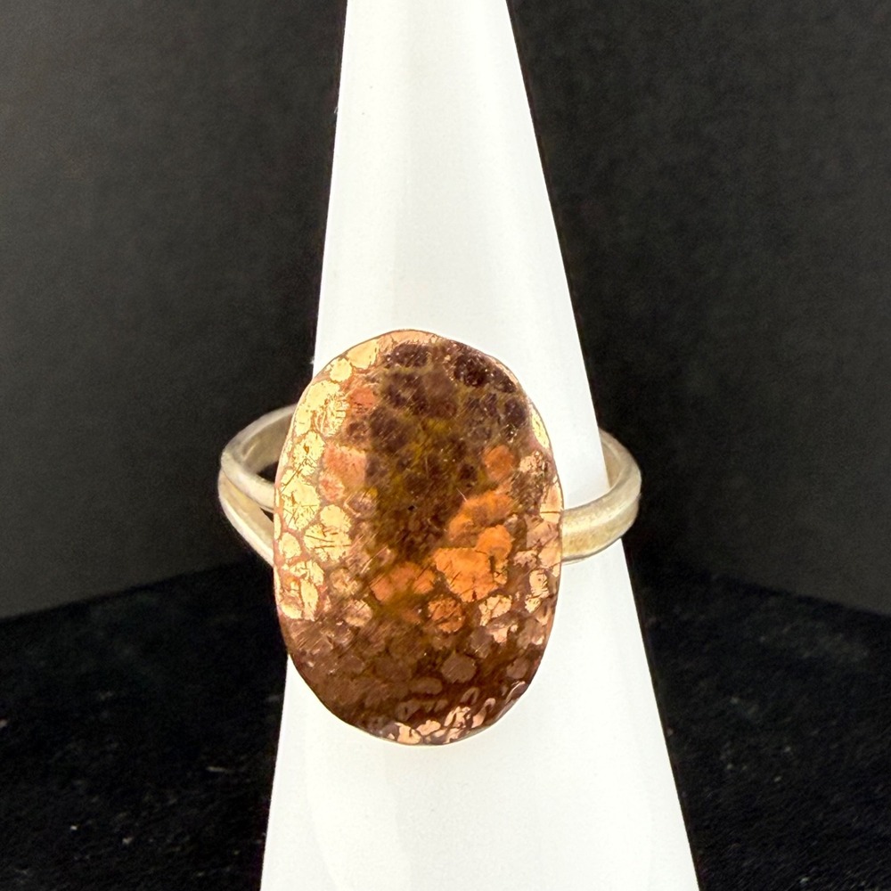 Vintage Stuart Nye Sterling Silver Ring Western Hammered Adjustable Size 8